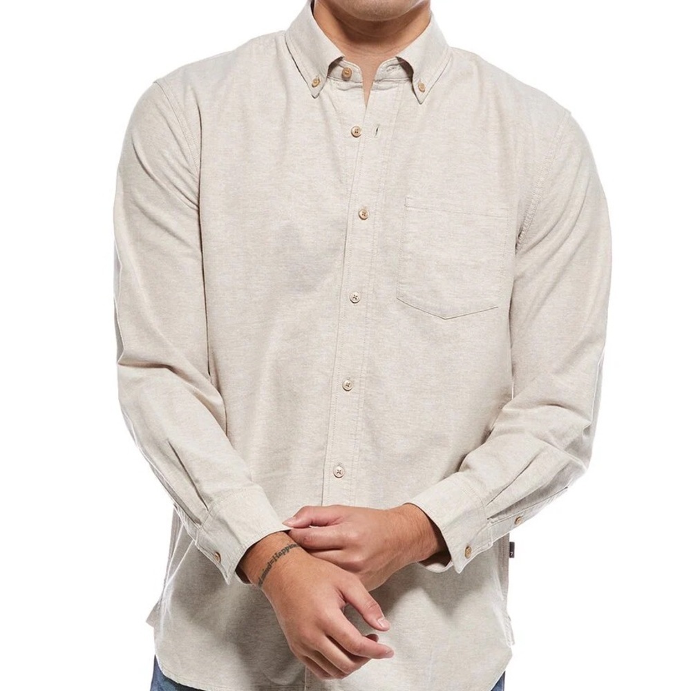 7 FOR ALL MANKIND Men’s Cream Button-Up Denim Shirt Size M